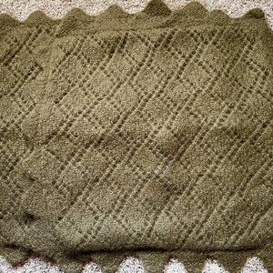 Ralph Lauren knit Mohair  Pillow Shams, Olive Green  17" x 17"